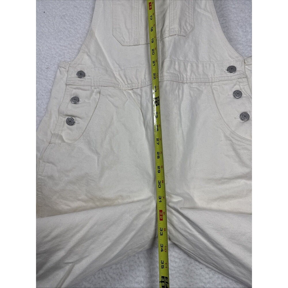 (Q1) NWT Levi's Women's Utility Loose Cream Denim Overall Easy Ecru-Natural,Sz M - Picture 8 of 16